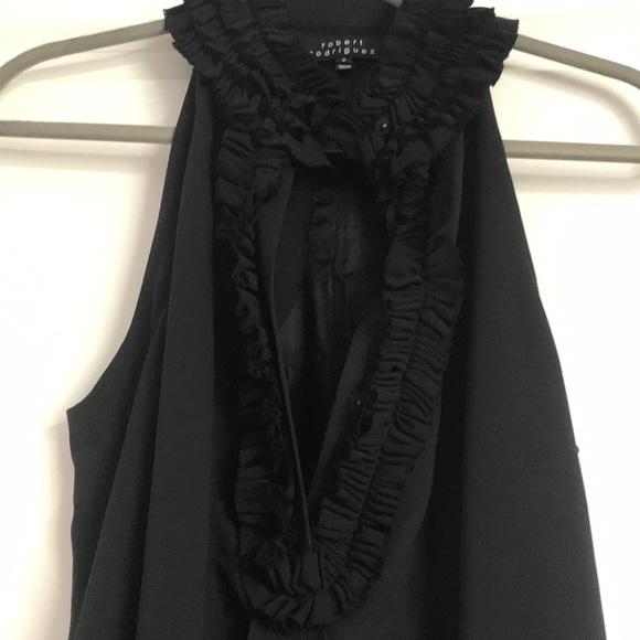 Robert Rodriguez Silk Ruffle Neck Cocktail Mini Halter Racerback Dress holiday - Picture 6 of 15